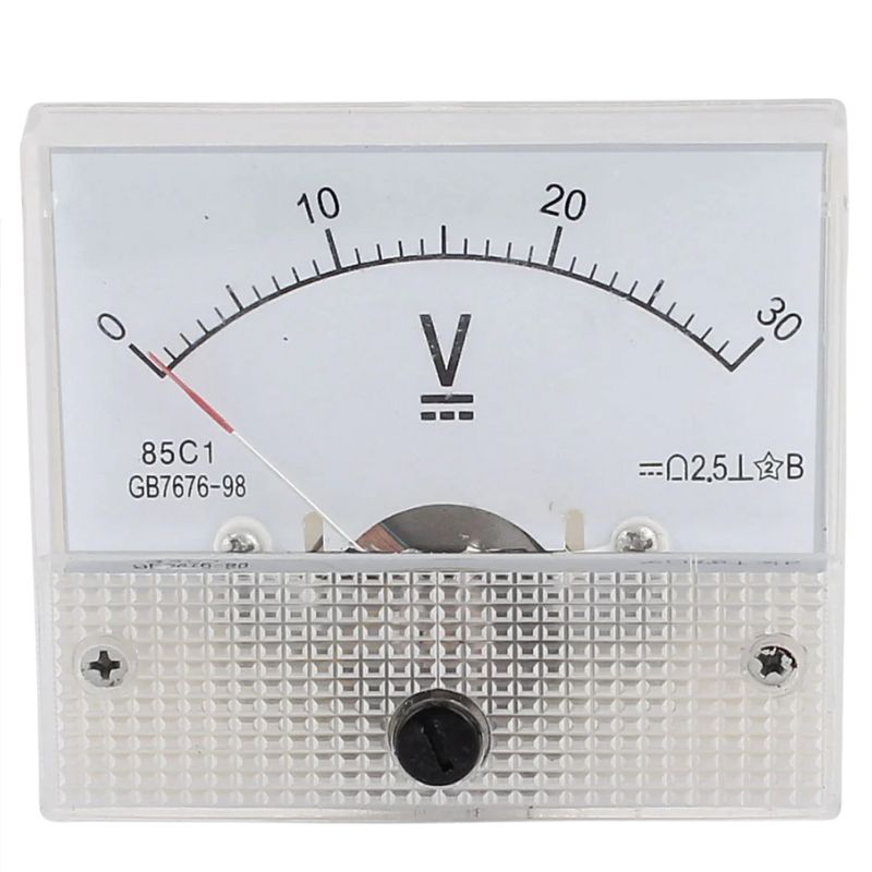 PANEL METER DC 0-30V 2.5X2.1IN 2.5% ACCURACY MOUNT 52MM