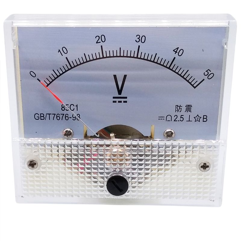 PANEL METER DC 0-50V 2.5X2.1IN 2.5% ACCURACY MOUNT 52MM
