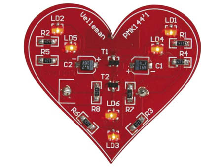 FLASHING LED HEART SMD 