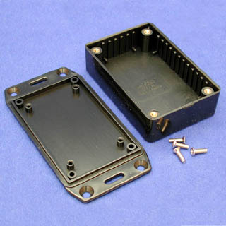 PROJECT BOX 3.4X2.2X1IN PLAS BLK WITH FLANGED LID