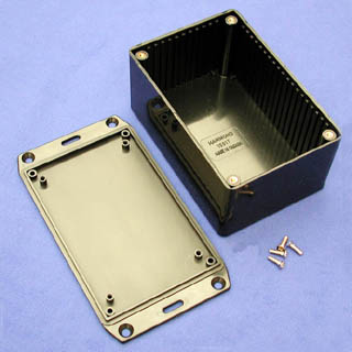 PROJECT BOX 4.7X3.2X2.3IN PLAS BLACK WITH FLANGED LID