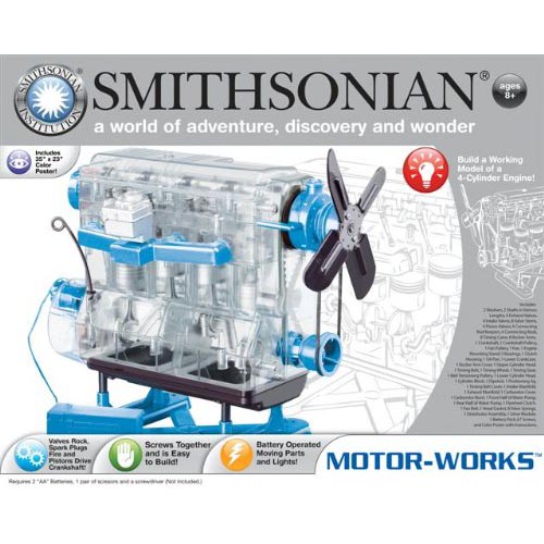 SMITHSONIAN MOTOR WORKS ENGINE 4 CYLINDER MODEL BATTERY POWERED