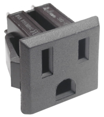 AC SOCKET 3POS 15A 125VAC CHMT 