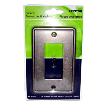 WALL PLATE DECORA ELECT 1POS MET OIL RUBBED BRONZE