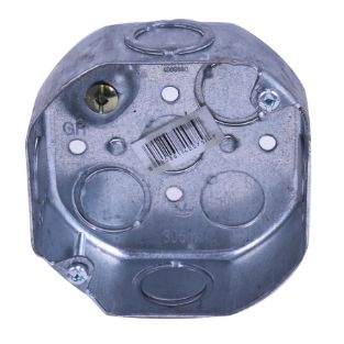 ELECTRICAL BOX 4 INCH OCTAGON KNOCK OUTS 1.5 INCH DEEP STEEL