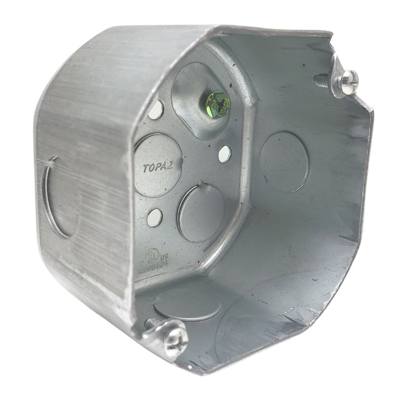 ELECTRICAL BOX 4 INCH OCTAGON KNOCK OUTS 2-1/8 1NCH DEEP STEEL