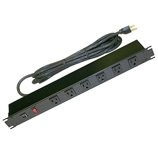 POWER BAR 6 O/LET 6FT CORD 19IN RACK MOUNT 1U RA O/LET BLK