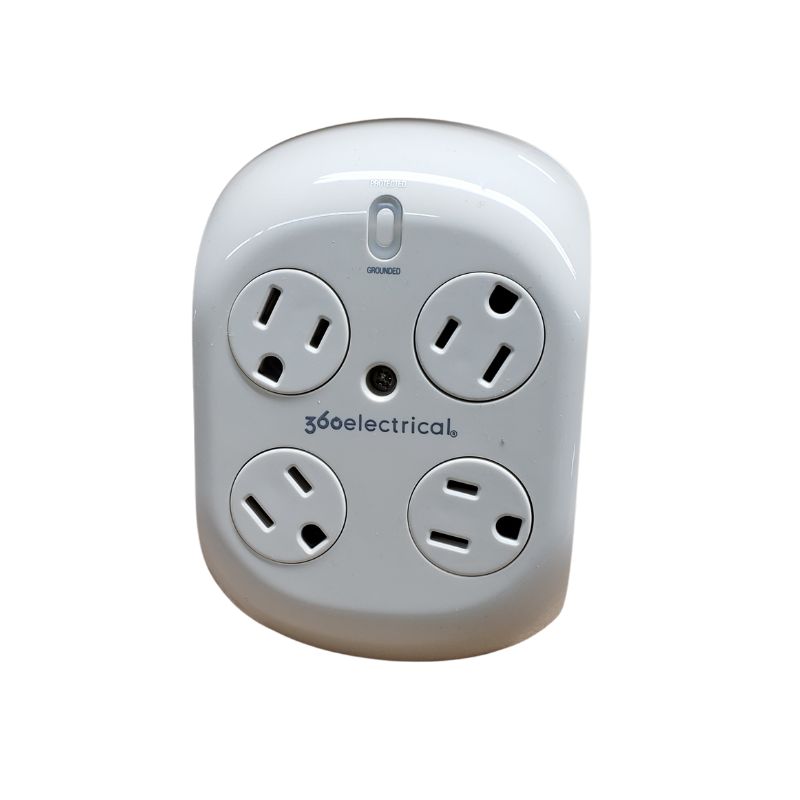 WALL TAP 4-OUTLET REVOLVE SURGE PROTECT 918 JOULES ALMOND COLOR