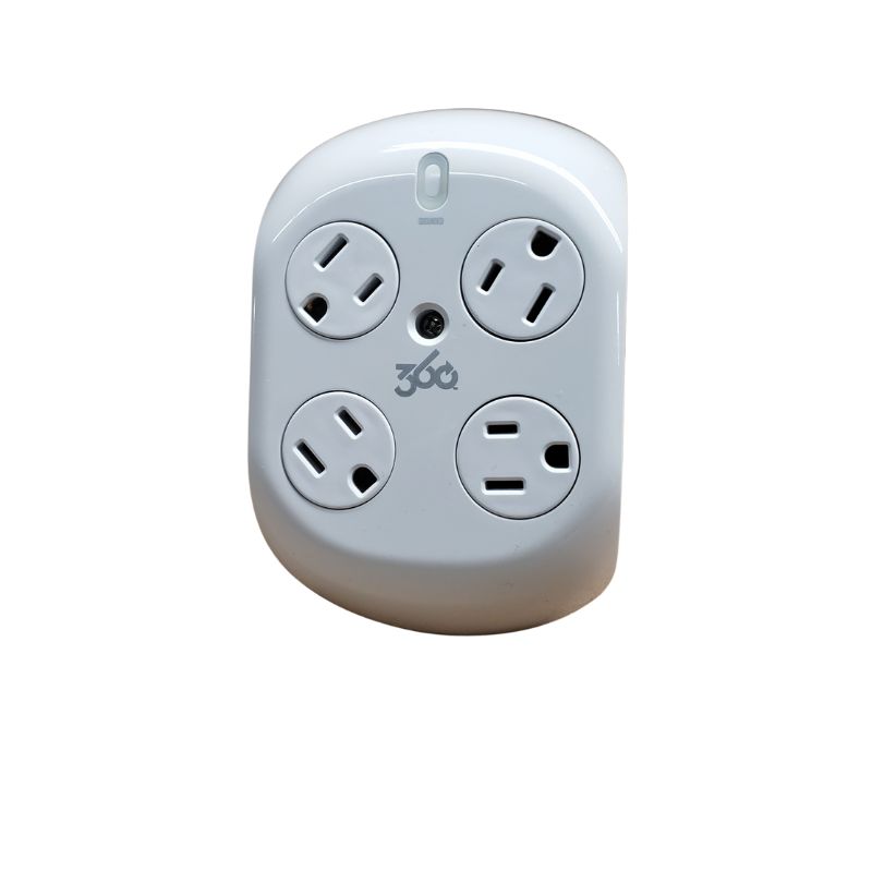 WALL TAP 4-OUTLET REVOLVE SURGE PROTECT 918 JOULES WHITE COLOR