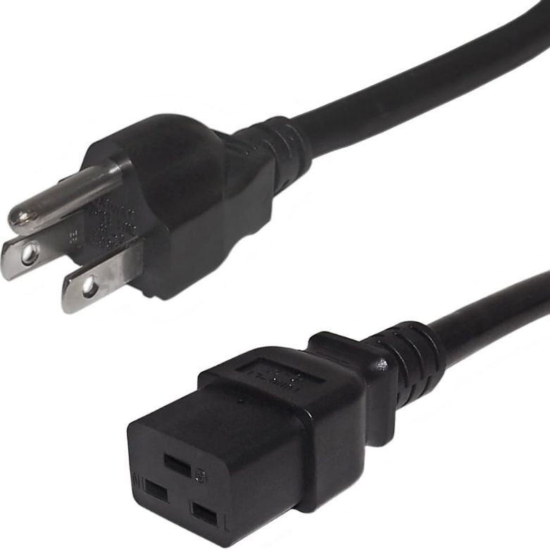 INST CORD 3/14 10FT BLK 15A 125V SJT 5-15P TO C19 FOR SERVERS