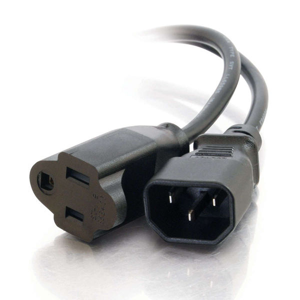 JUMPER CORD C14-NEMA 5-15R 3/16 1FT BLK JUMPER MALE TO EXT FEM