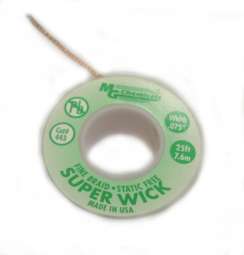 SOLDER WICK #3 GREEN 1.90MM 25FT 