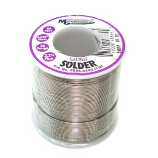 SOLDER WIRE 63/37 REGULAR 1LB 20AWG 0.040IN RA CORE