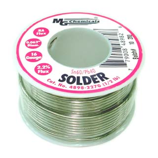 SOLDER WIRE 60/40 REGULAR 1/2LB 16AWG 0.062IN RA CORE