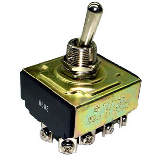 TOGGLE SWITCH MOM 4P1T 16A (ON)- OFF 125VAC TH SCR 12MM HOLE