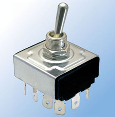 TOGGLE SWITCH MOM 4P2T 16A (ON)- OFF-(ON) 125VAC TH QT 12MM HOLE