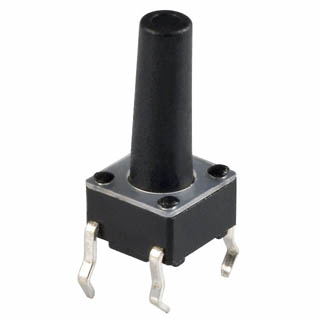 PUSH SWITCH MOM 1P1T NO PCST SQR 6X6MM ACTUATOR HT 13MM BLK