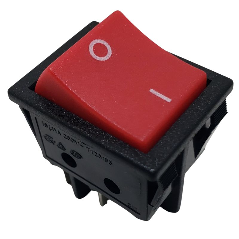 ROCKER SWITCH 2P1T 16A ON-OFF 125VAC QT 22X30MM RED