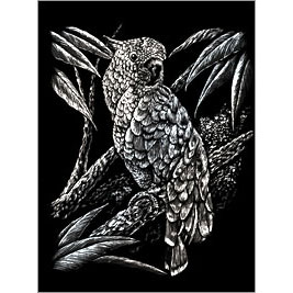 SILVER ENGRAVING COCKATOO 