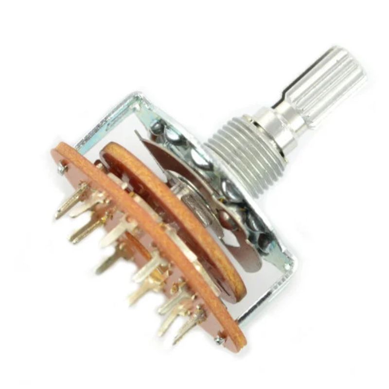 ROTARY SWITCH 4P3T NON-SHORT SOL 24MM 1/4IN SPLIT KNURL SHAFT