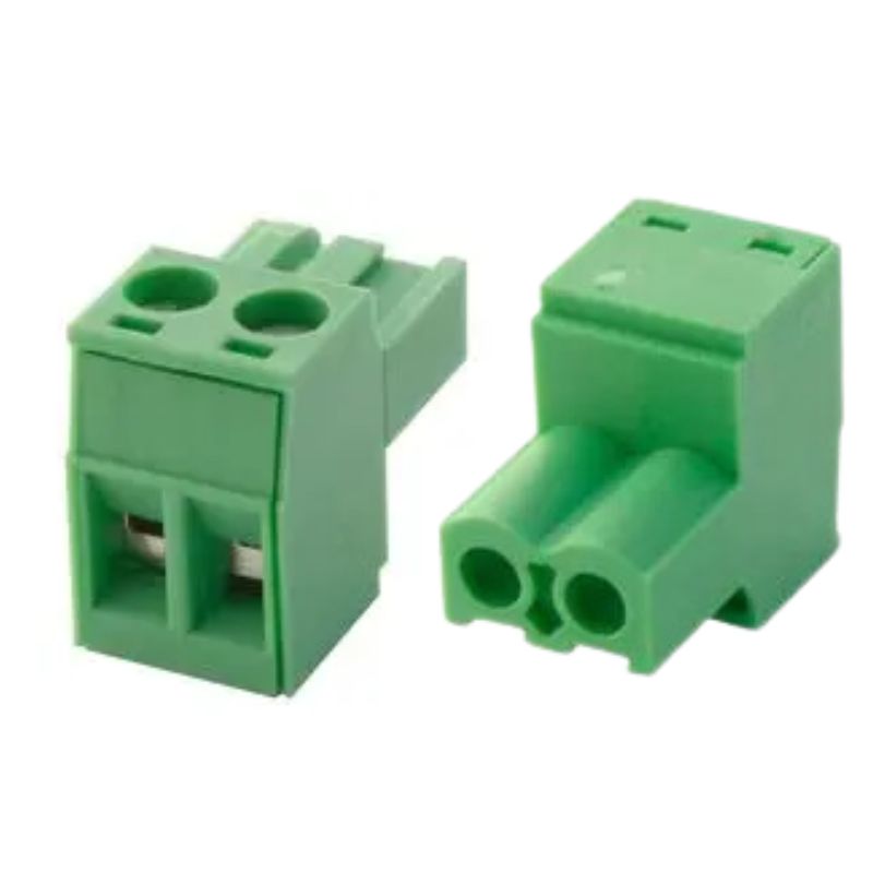 TERM BLOCK 2P CLAMP RA 5MM FEM PLUGGABLE GRN