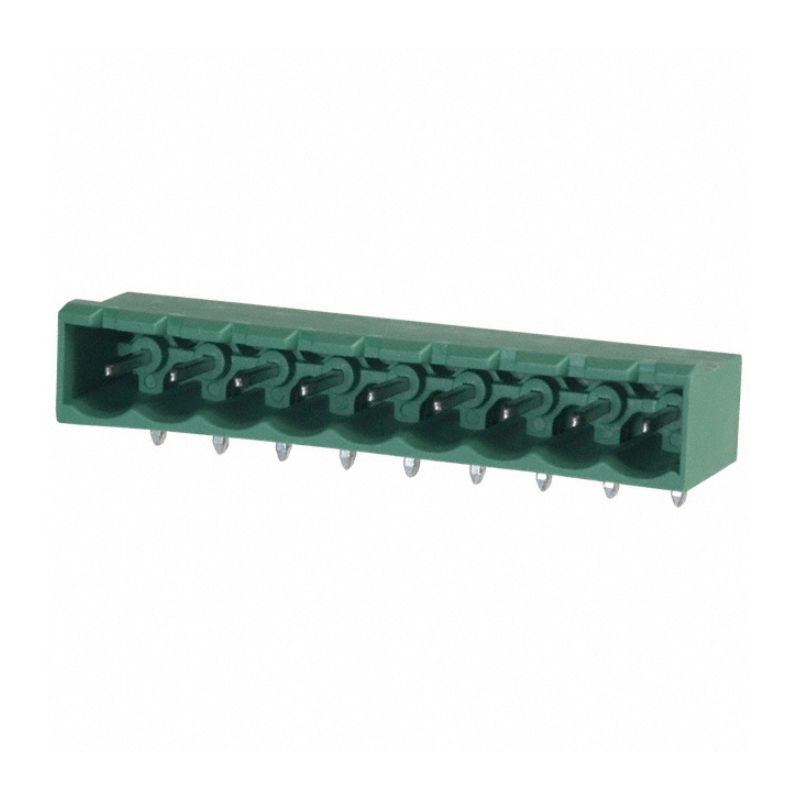 TERM BLOCK 9P PCRA HDR SKT 5MM GRN