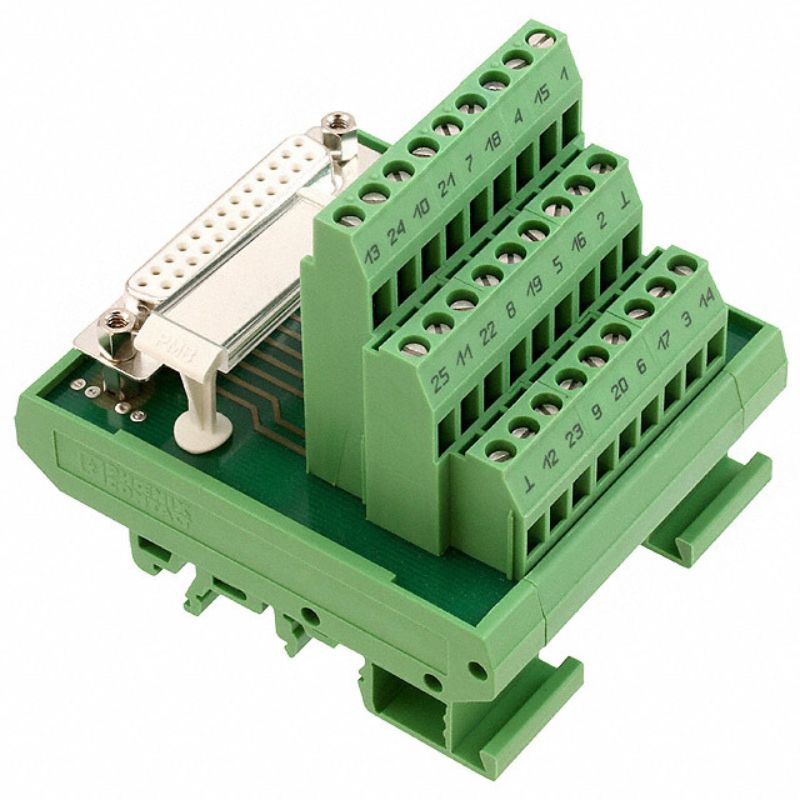 TERM BLOCK 25P DIN RAIL W/DB25F 