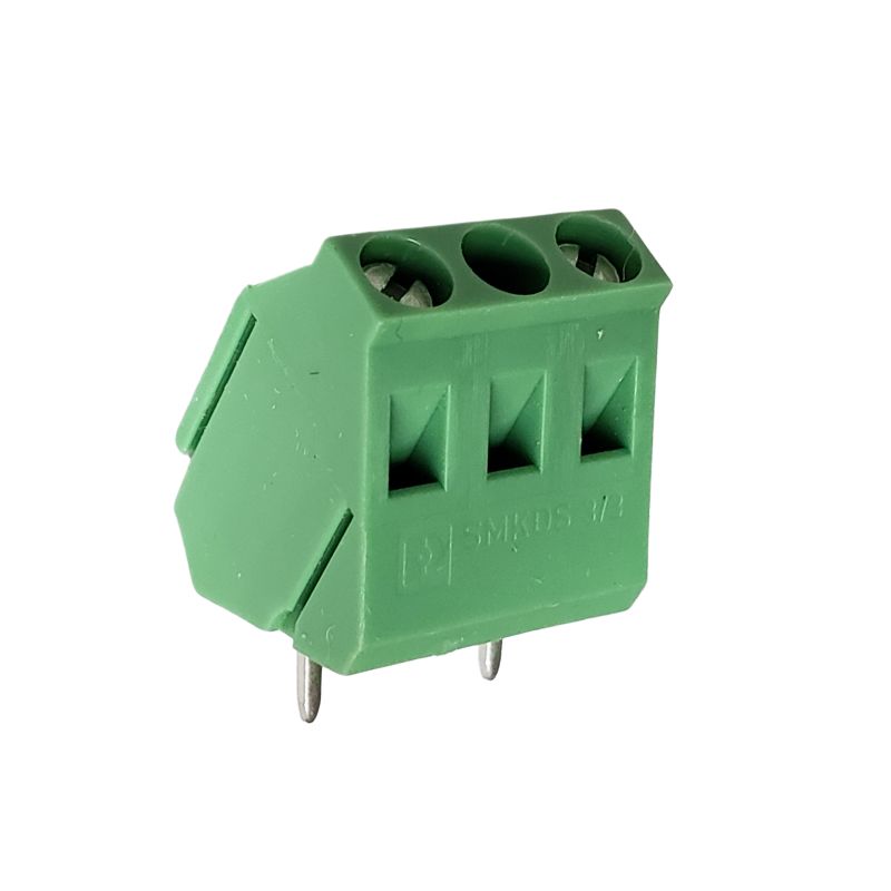 TERM BLOCK 2P PCRA 10MM 45DEGREE GRN
