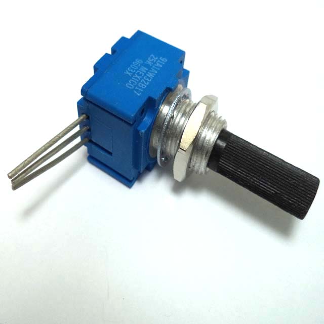 POT LIN 25K 1/4IN SQR 16X17.5MM  PCRA SOLID KNURL PLASTIC SHAFT