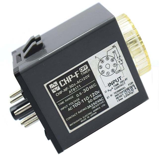 TIMER AC 120V OFF-DELAY 0.1-1SEC RND  2P2T 8P 3A/110VAC