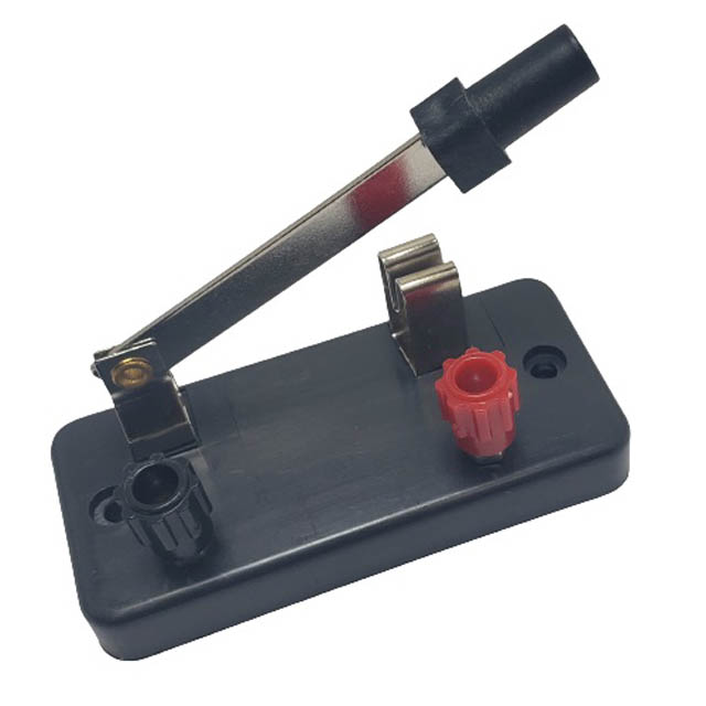 KNIFE SWITCH 1P2T WITH POSTS ON BAKELITE BASE 2.75X1.25IN