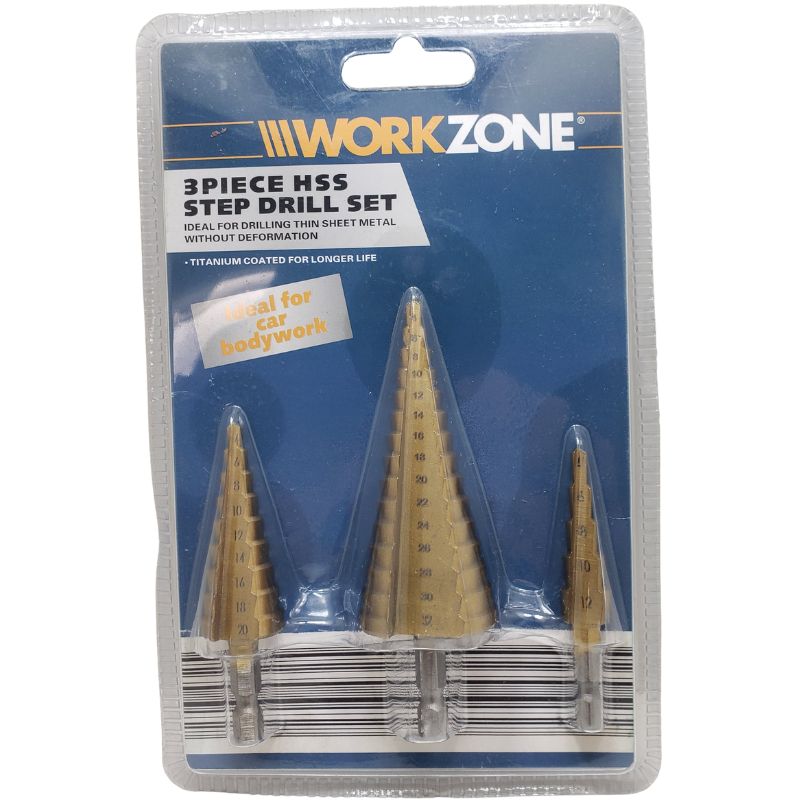 STEP DRILL BIT 4MM TO 32MM 3PCS/SET HSS WITH TITANIUM COAT