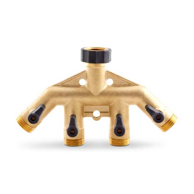 VALVE SHUT-OFF 4-WAY BRASS 