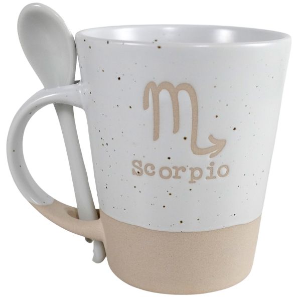 SCORPIO ZODIAC MUG W/SPOON 12OZ 