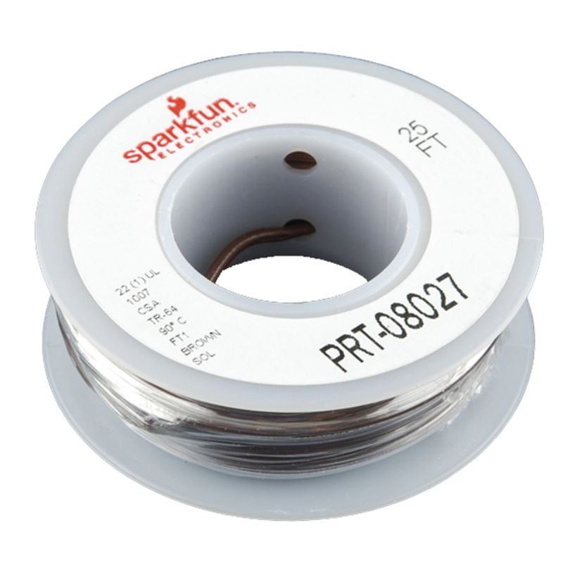 WIRE SOLID 22AWG 25FT BROWN FT1 TR64 90C