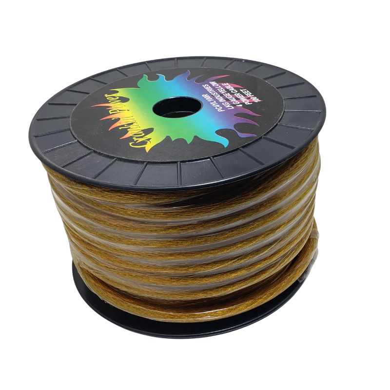 POWER CABLE 4AWG YELLOW 100FT PURE COPPER