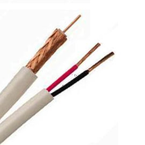 SIAMESE CABLE RG59 18AWG/2C 500FT WHT WITH 95% COPPER