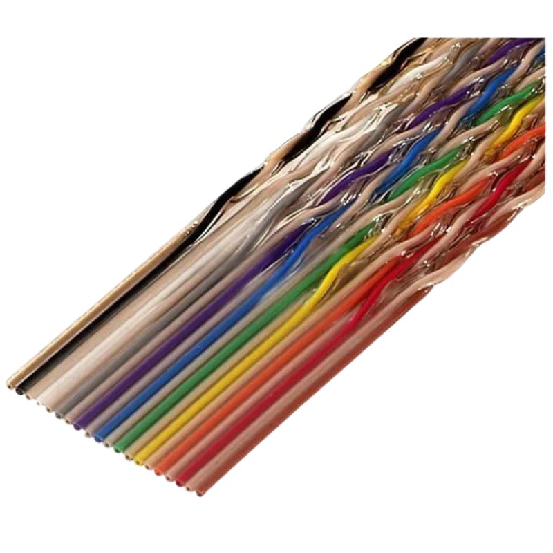 FLAT CABLE 40C/28AWG .05SP RAINB 100FT/SPOOL TWISTED PAIR 300V