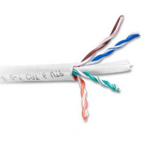 CABLE CAT5E CM STR WHT 1000FT UTP 4P/24AWG 350MHZ