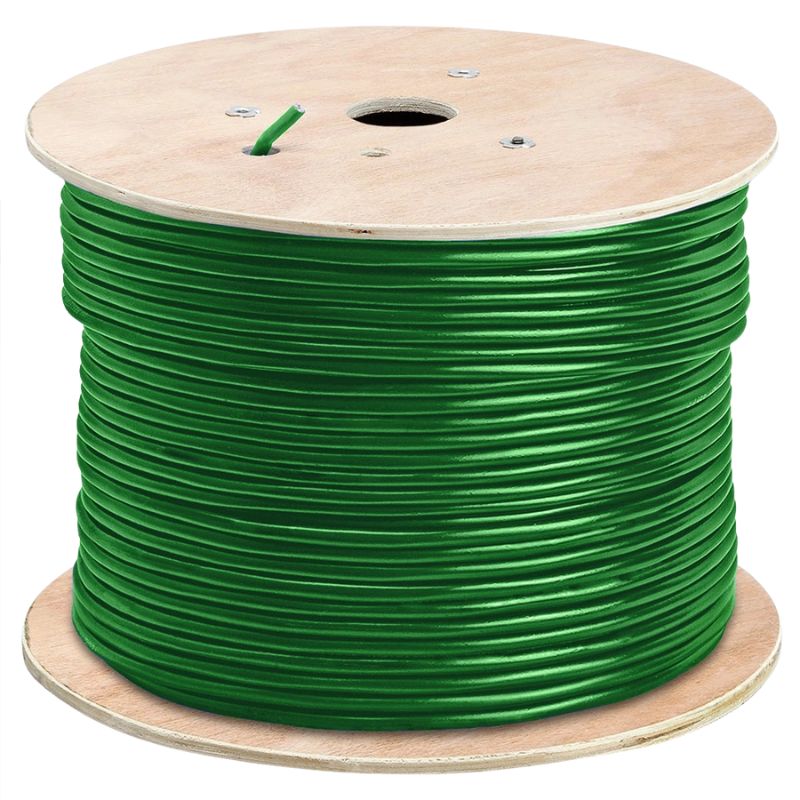 CABLE CAT6A ULTRATHIN FT4 STR GRN 1000FT 4P/28AWG SPOOL 10GIG