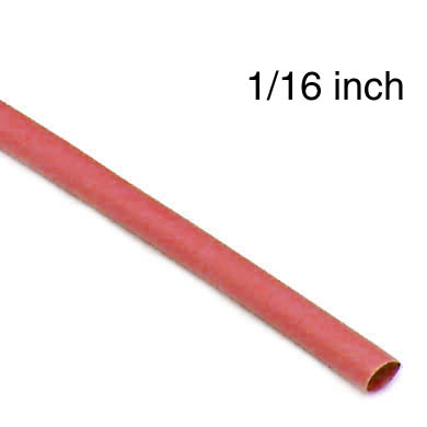 TUBING HST 1/16INX4FT SW RED 2:1 