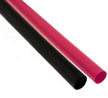 TUBING HST 1/4INX3IN DW BLK/RED ADHESIVE 2PCS/SET