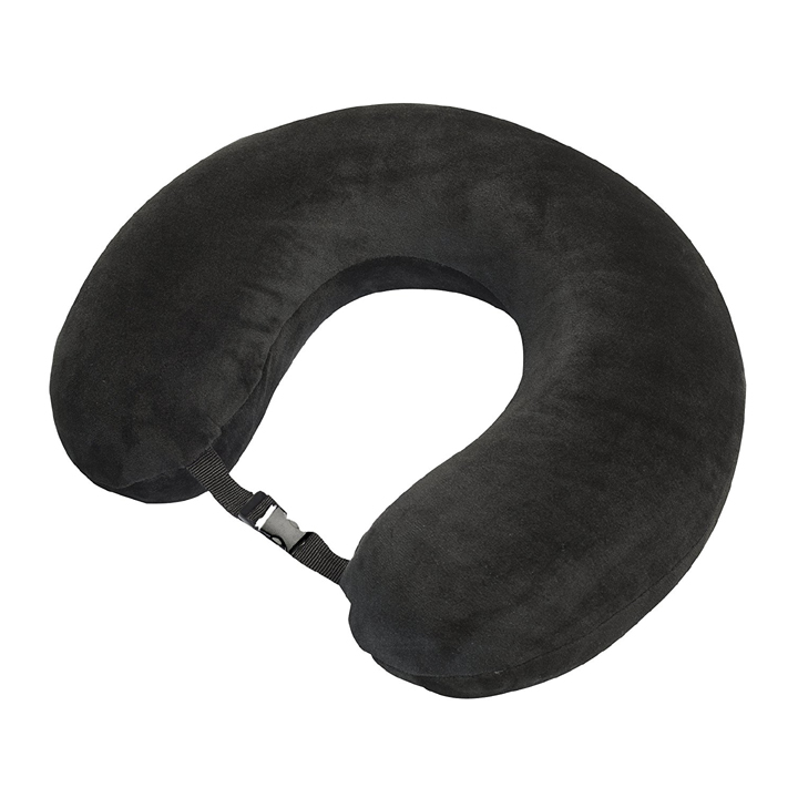 TRAVEL PILLOW MEMORY FOAM BLACK 