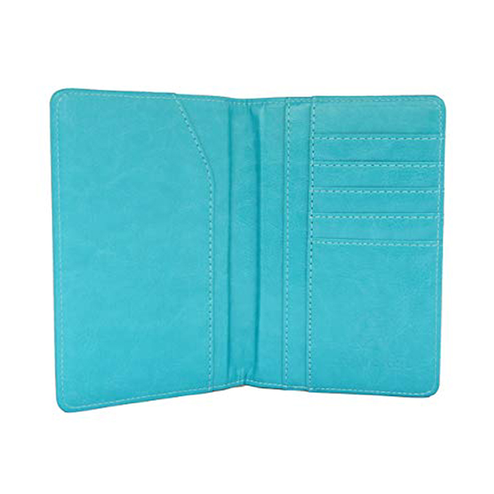 PASSPORT HOLDER LEATHER BLUE 
