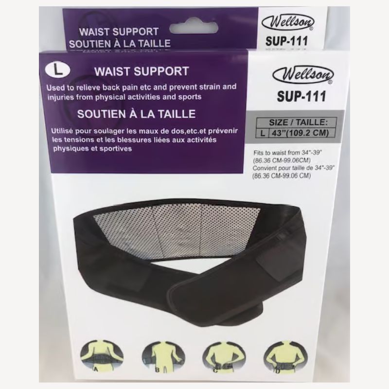 WAIST SUPPORT LARGE BLACK FITS WAIST FROM 34-39IN