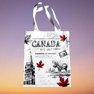 CANADA TOTE BAG B/W+RED MAPLE LEAFS
SKU:268661