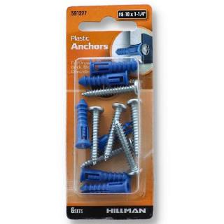 ANCHOR PLASTIC BLUE WITH SCREWS #8-10x1-1/4 inch set of 6pcs
SKU:269304