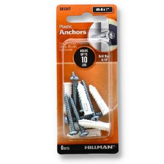 ANCHOR PLASTIC WHITE WITH SCREWS