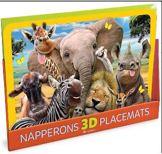 PLACEMAT 3D WILDLIFE ASSORTED