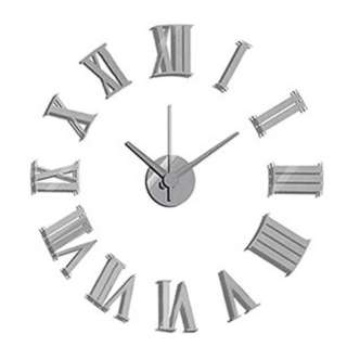 CLOCK WALL ROMAN DIY SILVER 24IN